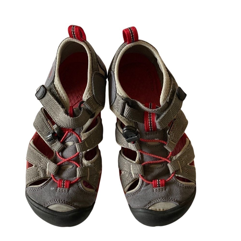Keen Newport H2 Sandals Waterproof Hiking‎ Sandals Grey Red Kids Size 4